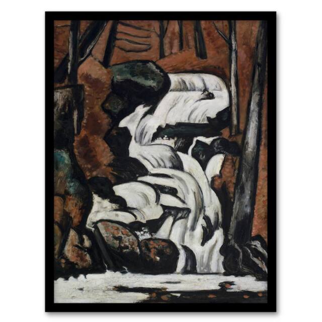 "Artery8 Smelt Brook Falls Landscape Marsden Hartley Framed Wall Art Print in Brown - Size: W12"" x H16""" - image 1