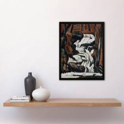 "Artery8 Smelt Brook Falls Landscape Marsden Hartley Framed Wall Art Print in Brown - Size: W12"" x H16""" - thumbnail 4