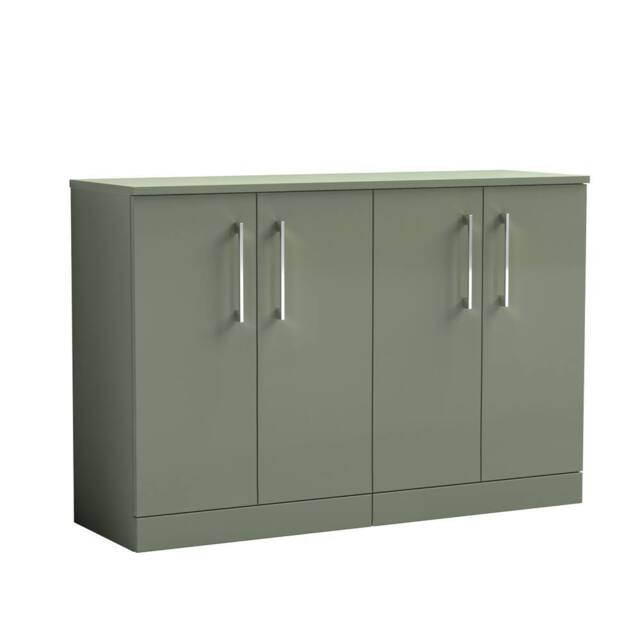 Balterley Level 1200mm Floor Standing 4 Door Vanity Unit & Worktop - Satin Green - image 1