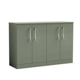 Balterley Level 1200mm Floor Standing 4 Door Vanity Unit & Worktop - Satin Green - thumbnail 1