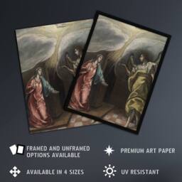 "Artery8 Annunciation Archangel Gabriel & Mary El Greco Wall Art Poster Print - Size: W24"" x H32""" - thumbnail 2