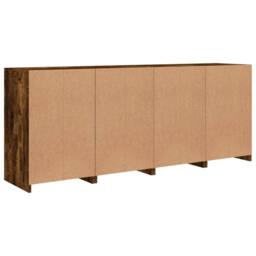 Berkfield Home Sideboard with LED Lights Smoked Oak 164x37x67 cm in Brown - Size: 164 x 37 x 67 cm - thumbnail 9