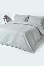 Homescapes Egyptian Cotton Deep Fitted Sheet 18 inch 200 Thread Count in Silver - Size: Super King Fitted - thumbnail 4