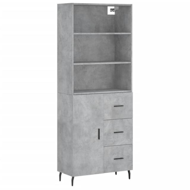 Berkfield Home Highboard Concrete Grey 69.5x34x180 cm Engineered Wood - image 1