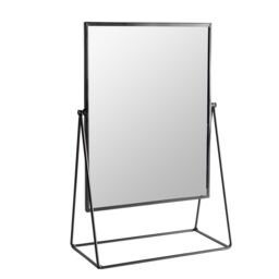 Harbour Housewares 50cm Rectangle Makeup Mirror - Dressing Table Tabletop Cosmetic Bathroom Mirror in Black
