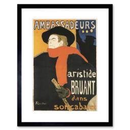 "Artery8 Theatre Cabaret Aristide Bruant Toulouse-lautrec Retro Framed Art - Size: W12"" x H16""" - thumbnail 1