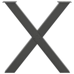 Berkfield Home Dining Table Legs X-Shaped 2 pcs Anthracite 80x(72-73) cm Steel in Black - thumbnail 5