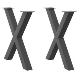 Berkfield Home Dining Table Legs X-Shaped 2 pcs Anthracite 80x(72-73) cm Steel in Black