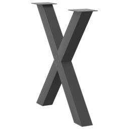 Berkfield Home Dining Table Legs X-Shaped 2 pcs Anthracite 80x(72-73) cm Steel in Black - thumbnail 4