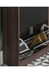 HD Designs 2 Drawer Shoe Cabinet Organizer Storage in Black - thumbnail 5