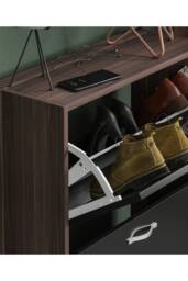 HD Designs 2 Drawer Shoe Cabinet Organizer Storage in Black - thumbnail 4