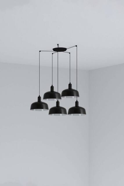 Netlighting Tatawin Medium Cluster Pendant Ceiling Light Gloss Black 5x E27