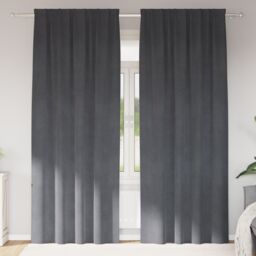 Berkfield Home Blackout Curtains with Top Tape 2 pcs Super Light Grey Velvet