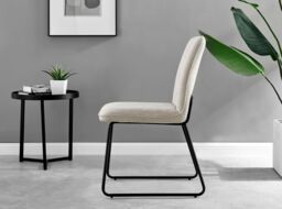 FurnitureboxUK Leonardo Oak Effect Dining Table & 6 Halley Taupe Fabric Chairs in Brown - thumbnail 9