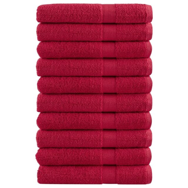 Berkfield Home Premium Sauna Towels SOLUND 10 pcs Red 80x200 cm 600 gsm - image 1