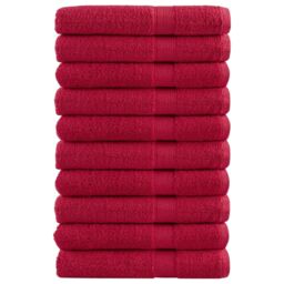 Berkfield Home Premium Sauna Towels SOLUND 10 pcs Red 80x200 cm 600 gsm - thumbnail 1