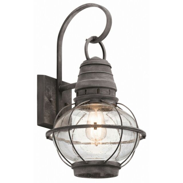 Loops Outdoor IP44 Wall Light Weathered Zinc LED E27 60W d01629