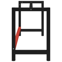 Berkfield Home Work Bench Frame Metal 150x57x79 cm Black & Red - Size: 150 x 57 x 79 cm - thumbnail 3