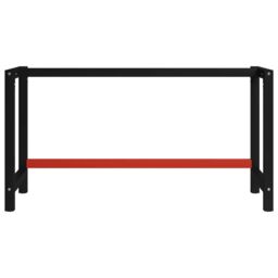 Berkfield Home Work Bench Frame Metal 150x57x79 cm Black & Red - Size: 150 x 57 x 79 cm - thumbnail 2
