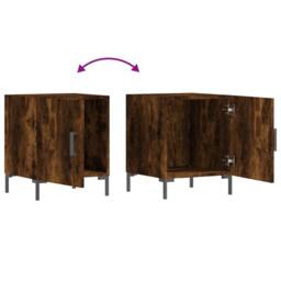 Berkfield Home Bedside Cabinets 2 pcs Smoked Oak 40x40x50 cm Engineered Wood in Brown - Size: 40 x 40 x 50 cm - thumbnail 7