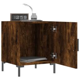 Berkfield Home Bedside Cabinets 2 pcs Smoked Oak 40x40x50 cm Engineered Wood in Brown - Size: 40 x 40 x 50 cm - thumbnail 9