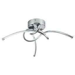 First Choice Lighting Set of 2 Twist - Chrome LED Flush Ceiling Lights in Silver - thumbnail 6
