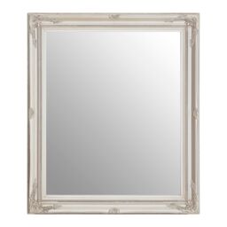 Orsina Classic Silver Finish Mirror, Antique Wall Mirror With Floral Reliefs, Regency-Inspired Mounted Mirror - thumbnail 1