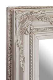 Orsina Classic Silver Finish Mirror, Antique Wall Mirror With Floral Reliefs, Regency-Inspired Mounted Mirror - thumbnail 3