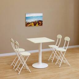 Hinsinc Beige Square Table- Coffee Breakfast Dining Table - Size: 0.6m2 - thumbnail 3