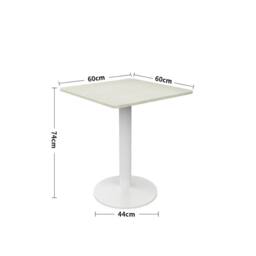Hinsinc Beige Square Table- Coffee Breakfast Dining Table - Size: 0.6m2