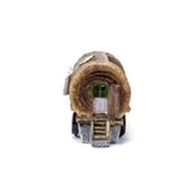 EONLION Solar garden decor Small fairy house pixie Log on Wheels in Brown - thumbnail 5