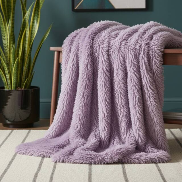 Snug City Cuddly Extra Fluffy Throw Ultra Soft Plush Blanket Sofa Bed Home Decor in Lilac - Size: 150 cm x 200 cm - image 1