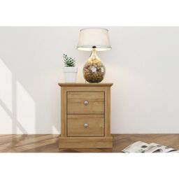 Lemon Pavilion Furniture Devon Bedside Cabinet - L39.5 x W45.9 x H55.2 cm - Oak in Brown - Size: 1 Pack - thumbnail 2