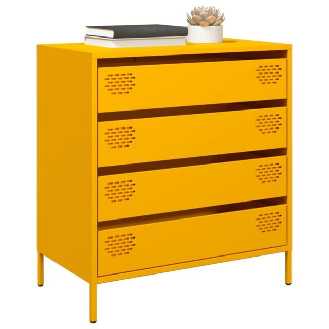 Berkfield Home Sideboard¬†Mustard Yellow 68x39x73.5 cm Cold-rolled Steel - image 1