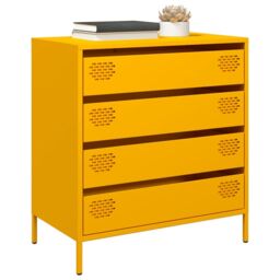 Berkfield Home Sideboard¬†Mustard Yellow 68x39x73.5 cm Cold-rolled Steel