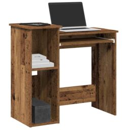 Berkfield Home Desk with Shelves Old Wood 84x40x78 cm Engineered Wood in Brown - Size: 84 x 40 x 78 cm - thumbnail 1
