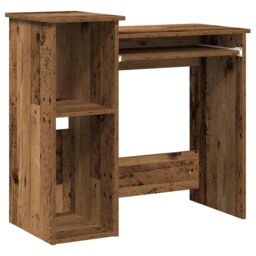 Berkfield Home Desk with Shelves Old Wood 84x40x78 cm Engineered Wood in Brown - Size: 84 x 40 x 78 cm - thumbnail 2