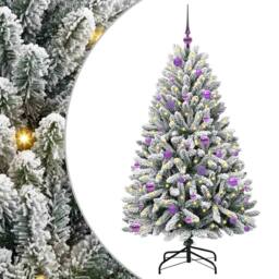 Berkfield Home Artificial Christmas Tree Green & White 150 cm PVC & Metal - thumbnail 2