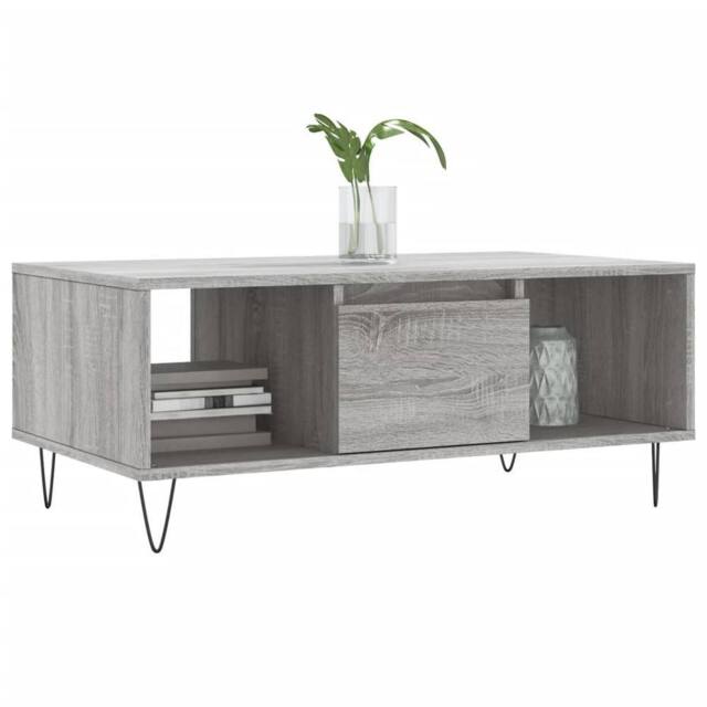 Berkfield Home Modern Coffee Table Grey Sonoma 90x50x36.5 cm Engineered Wood - image 1