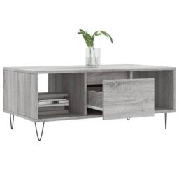 Berkfield Home Modern Coffee Table Grey Sonoma 90x50x36.5 cm Engineered Wood - thumbnail 4