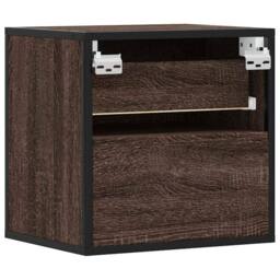 Berkfield Home Durable Wall-mounted Bedside Cabinets 2 pcs Brown Oak 40x31x39.5 cm - thumbnail 8