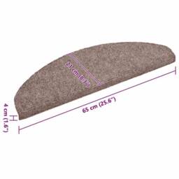 Berkfield Home 15 pcs Self-adhesive Stair Mats Needle Punch 65x21x4 cm Brown - Size: Medium - thumbnail 8