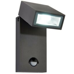 Loops IP44 Outdoor Anthracite Spotlight PIR Motion Sensor & Photocell 10W Cool White
