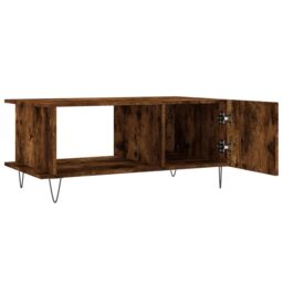 Berkfield Home Coffee Table Smoked Oak 90x50x40 cm Engineered Wood in Brown - Size: 90 x 50 x 40 cm - thumbnail 6