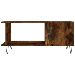 Berkfield Home Coffee Table Smoked Oak 90x50x40 cm Engineered Wood in Brown - Size: 90 x 50 x 40 cm - thumbnail 5