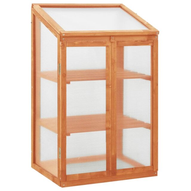 Berkfield Home Greenhouse 60x45x100 cm Firwood in Brown - Size: 60 x 45 x 100 cm - image 1