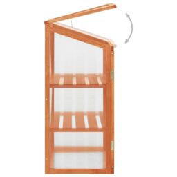Berkfield Home Greenhouse 60x45x100 cm Firwood in Brown - Size: 60 x 45 x 100 cm - thumbnail 4