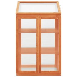 Berkfield Home Greenhouse 60x45x100 cm Firwood in Brown - Size: 60 x 45 x 100 cm - thumbnail 3
