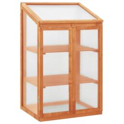 Berkfield Home Greenhouse 60x45x100 cm Firwood in Brown - Size: 60 x 45 x 100 cm - thumbnail 1