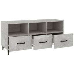 Berkfield Home TV Cabinet Concrete Grey 102x35x50 cm Engineered Wood - Size: 102 x 35 x 50 cm - thumbnail 6